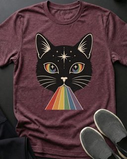 Rainbow Meow Tee Gift For Cat Lover