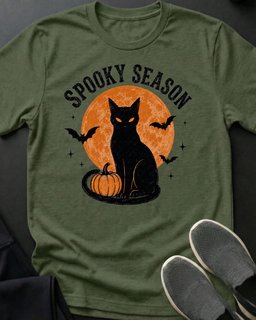 Spooky Season Tee Gift For Cat Lover