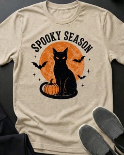 Spooky Season Tee Gift For Cat Lover