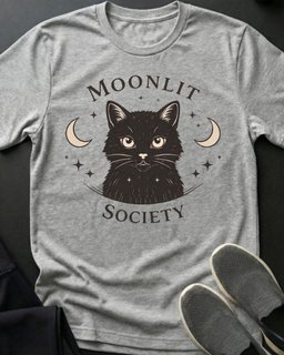 Moonlit Tee Gift For Cat Lover