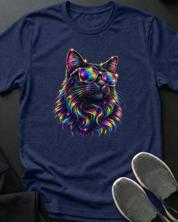 Rainbow Shades Cat Tee Gift For Cat Lover
