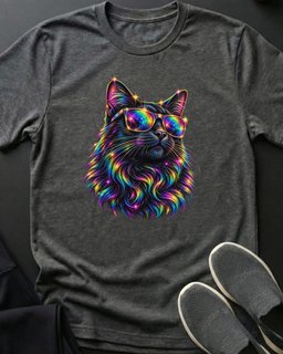 Rainbow Shades Cat Tee Gift For Cat Lover