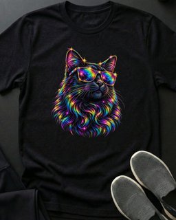 Rainbow Shades Cat Tee Gift For Cat Lover