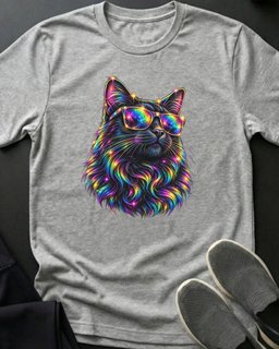 Rainbow Shades Cat Tee Gift For Cat Lover