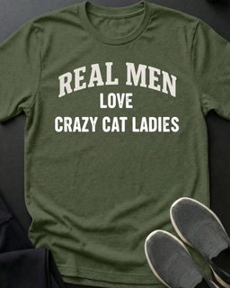 Real Men Tee Gift For Cat Lover