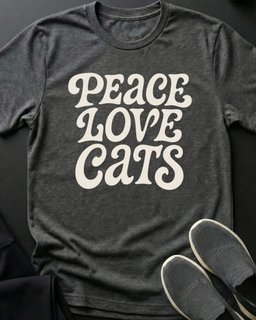 Peace Love Cats Tee Gift For Cat Lover