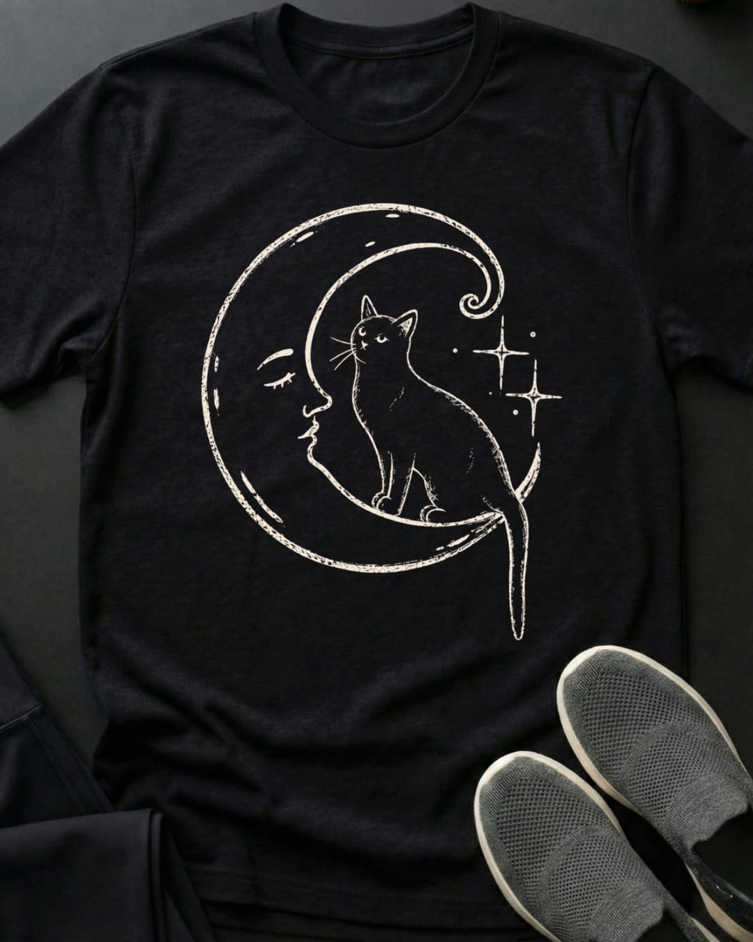 Moonlight Nuzzle Tee Gift For Cat Lover