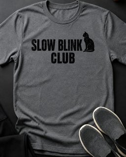 Slow Blink Club Tee Gift For Cat Lover