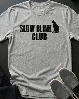 Slow Blink Club Tee Gift For Cat Lover