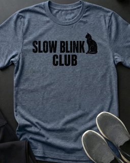 Slow Blink Club Tee Gift For Cat Lover