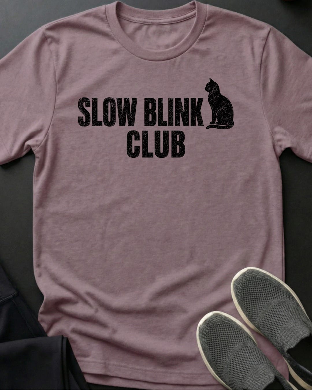 Slow Blink Club Tee Gift For Cat Lover