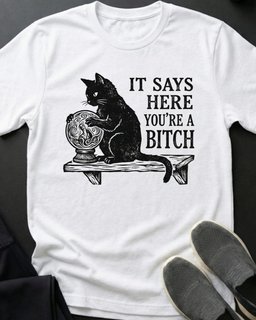 Says Here Tee Gift For Cat Lover