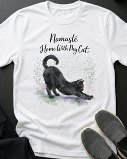 Namaste Home Tee Gift For Cat Lover