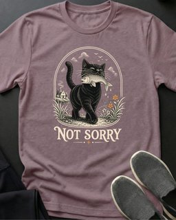 Not Sorry Tee Gift For Cat Lover