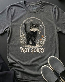 Not Sorry Tee Gift For Cat Lover
