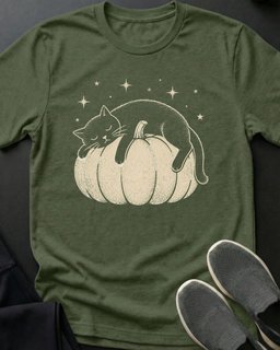 Pumpkin Dreams Tee Gift For Cat Lover