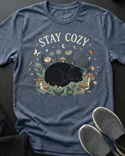 Stay Cozy Tee Gift For Cat Lover