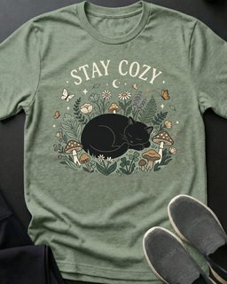 Stay Cozy Tee Gift For Cat Lover