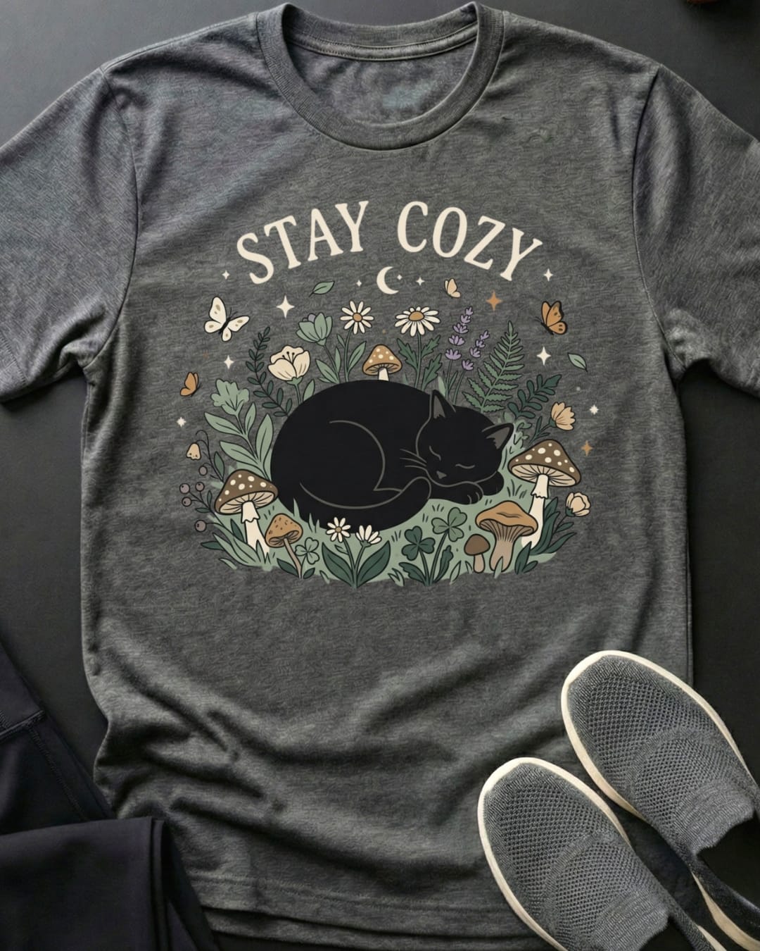 Stay Cozy Tee Gift For Cat Lover