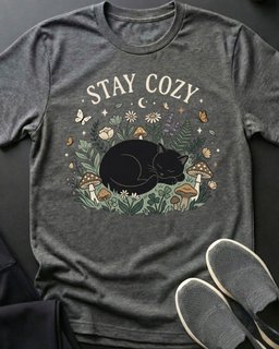 Stay Cozy Tee Gift For Cat Lover