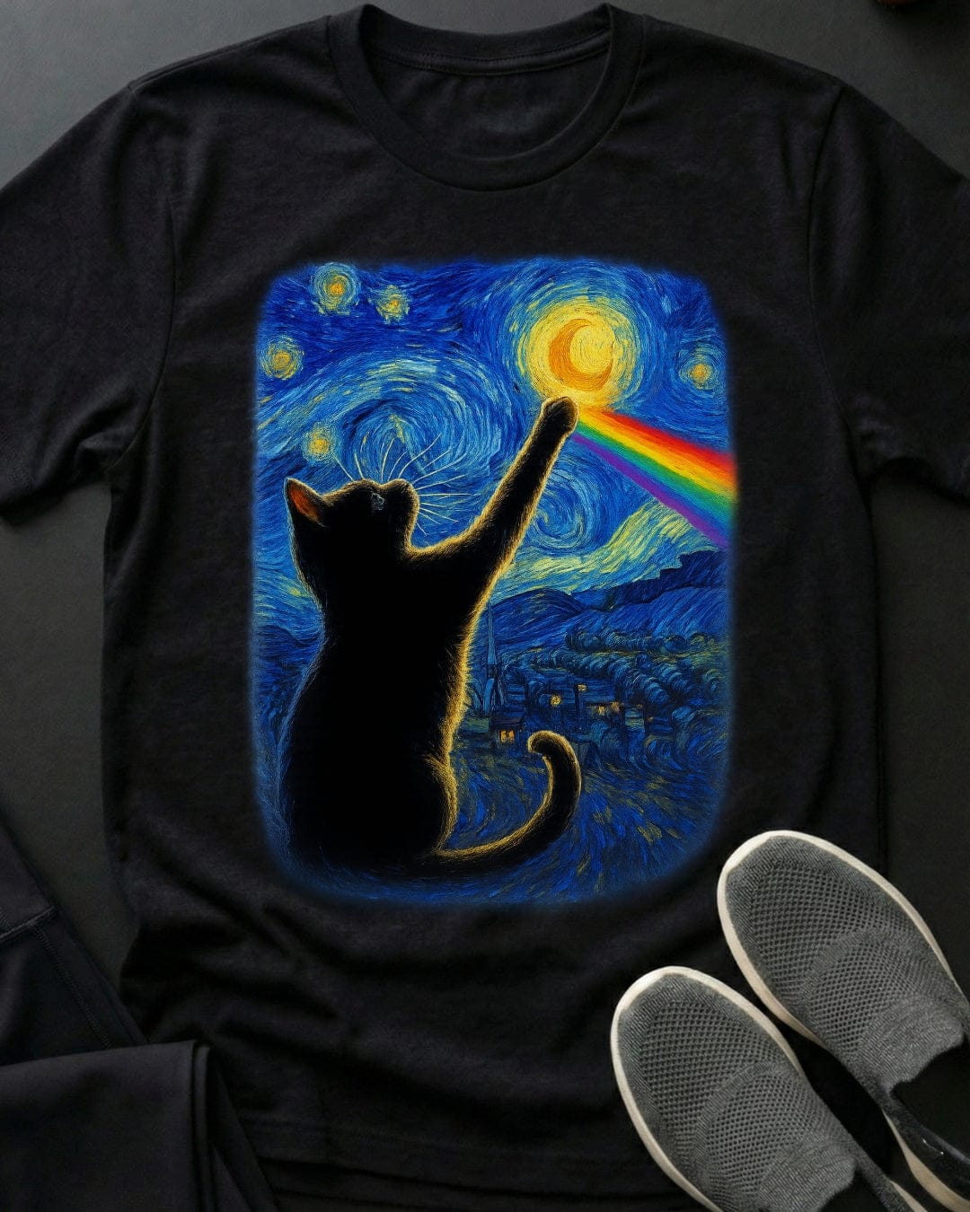 Starry Darkside Tee Gift For Cat Lover
