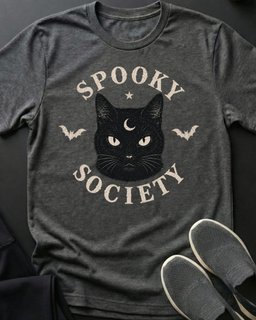 Spooky Society Tee Gift For Cat Lover