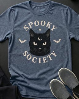 Spooky Society Tee Gift For Cat Lover
