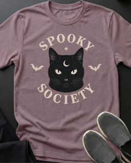 Spooky Society Tee Gift For Cat Lover
