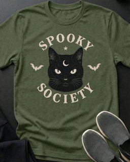 Spooky Society Tee Gift For Cat Lover