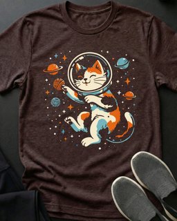 Space Calico Tee Gift For Cat Lover
