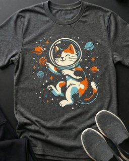 Space Calico Tee Gift For Cat Lover