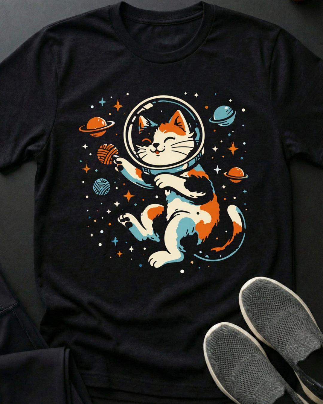 Space Calico Tee Gift For Cat Lover