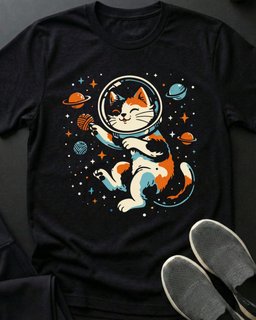 Space Calico Tee Gift For Cat Lover