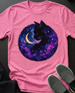 Moon Snuggle Tee Gift For Cat Lover