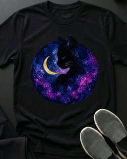 Moon Snuggle Tee Gift For Cat Lover