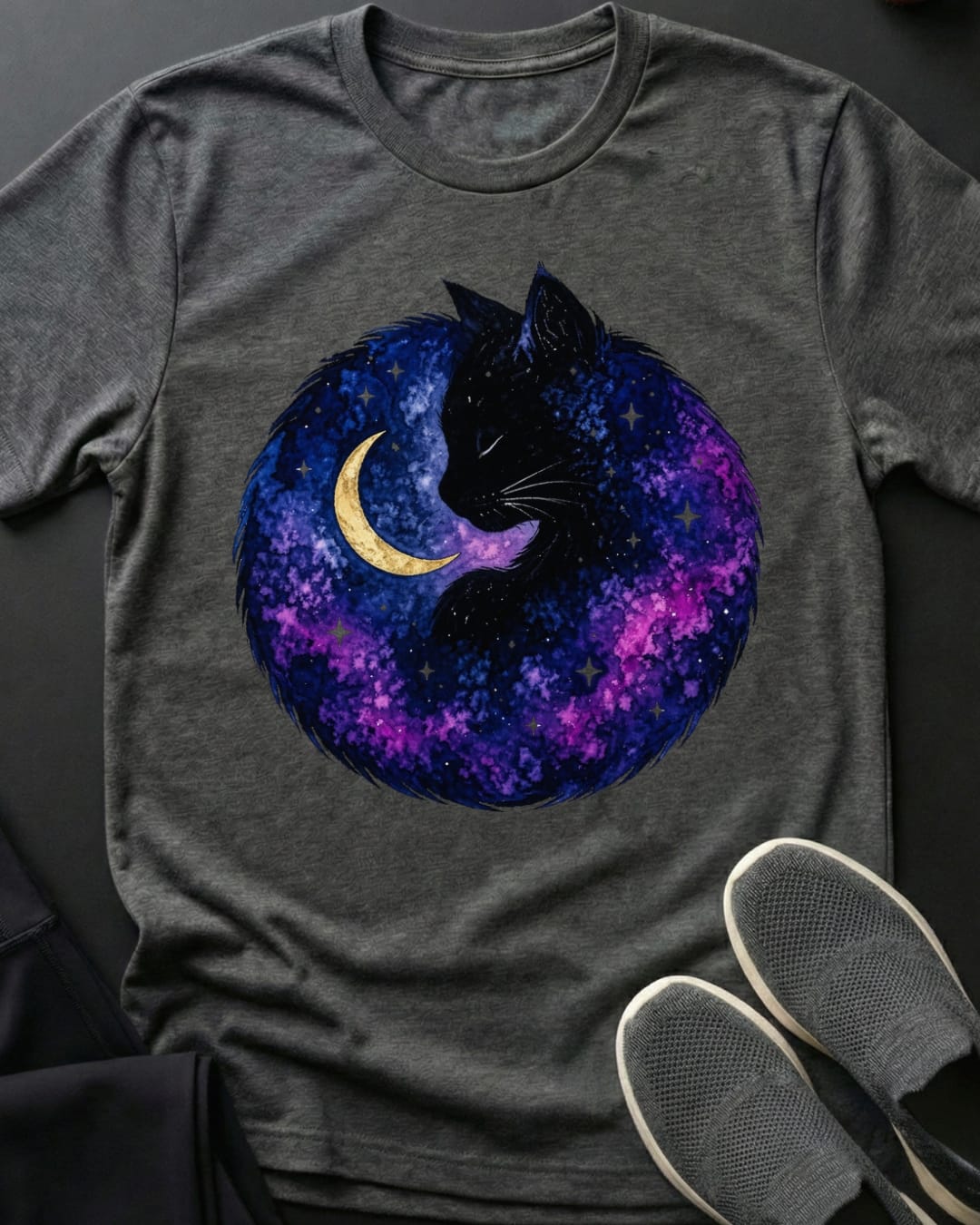 Moon Snuggle Tee Gift For Cat Lover