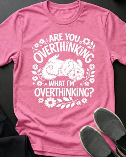 Overthinking Tee Gift For Cat Lover