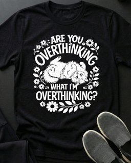 Overthinking Tee Gift For Cat Lover