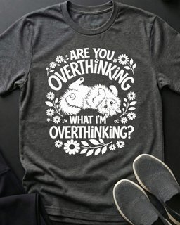 Overthinking Tee Gift For Cat Lover