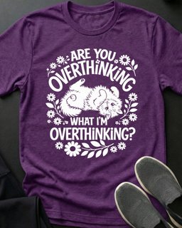 Overthinking Tee Gift For Cat Lover