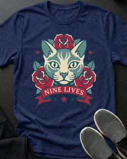 Nine Lives Tee Gift For Cat Lover