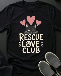 Rescue Love Club Tee Gift For Cat Lover