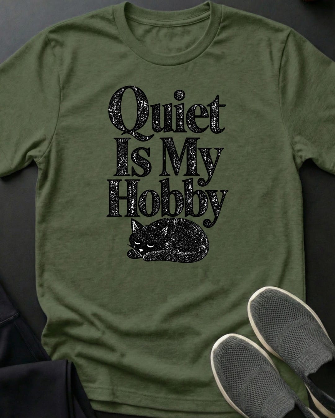 Quiet Is My Hobby Tee Gift For Cat Lover