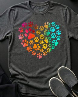 Rainbow Love Paws Tee Gift For Cat Lover