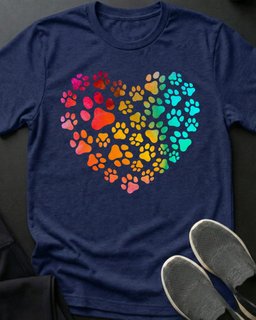 Rainbow Love Paws Tee Gift For Cat Lover