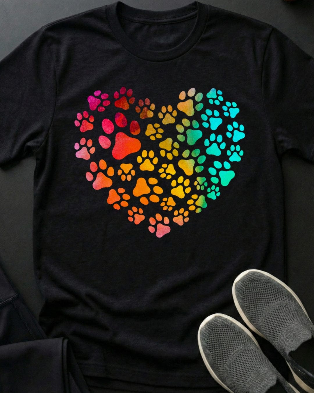 Rainbow Love Paws Tee Gift For Cat Lover