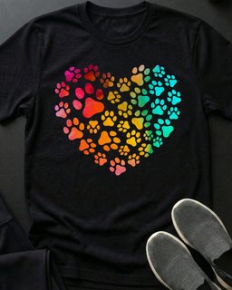 Rainbow Love Paws Tee Gift For Cat Lover