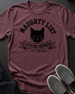 Naughty Lifetime Tee Gift For Cat Lover