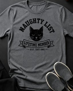 Naughty Lifetime Tee Gift For Cat Lover