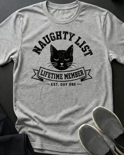 Naughty Lifetime Tee Gift For Cat Lover